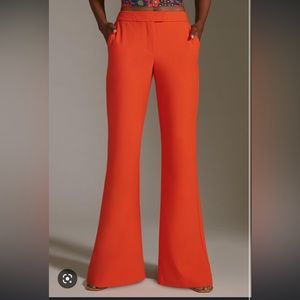 Anthropologie Orange Flared Pants